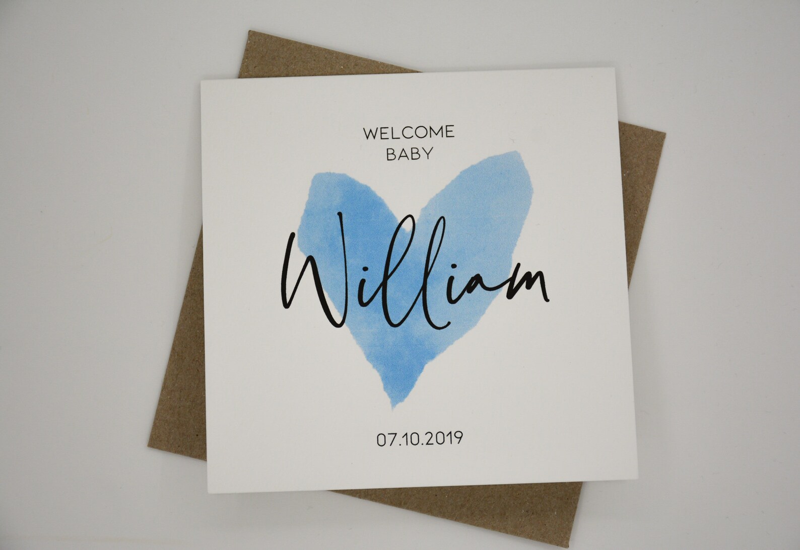 Personalised New Baby Card & Envelope. 12.5 X 12.5cm Square Etsy