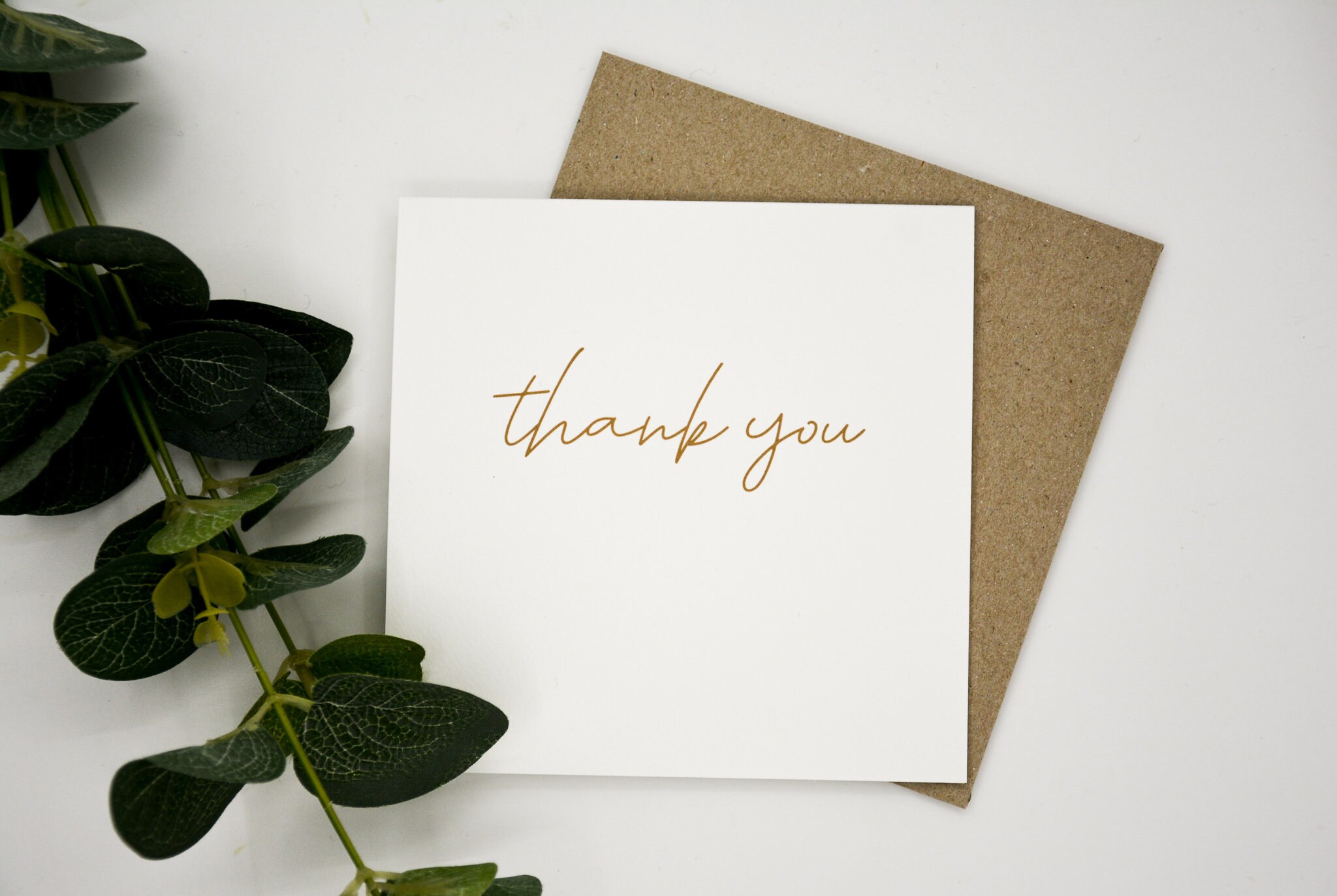 Bulk gold thank you cards & envelopes. 12.5 x 12.5cm square. Etsy