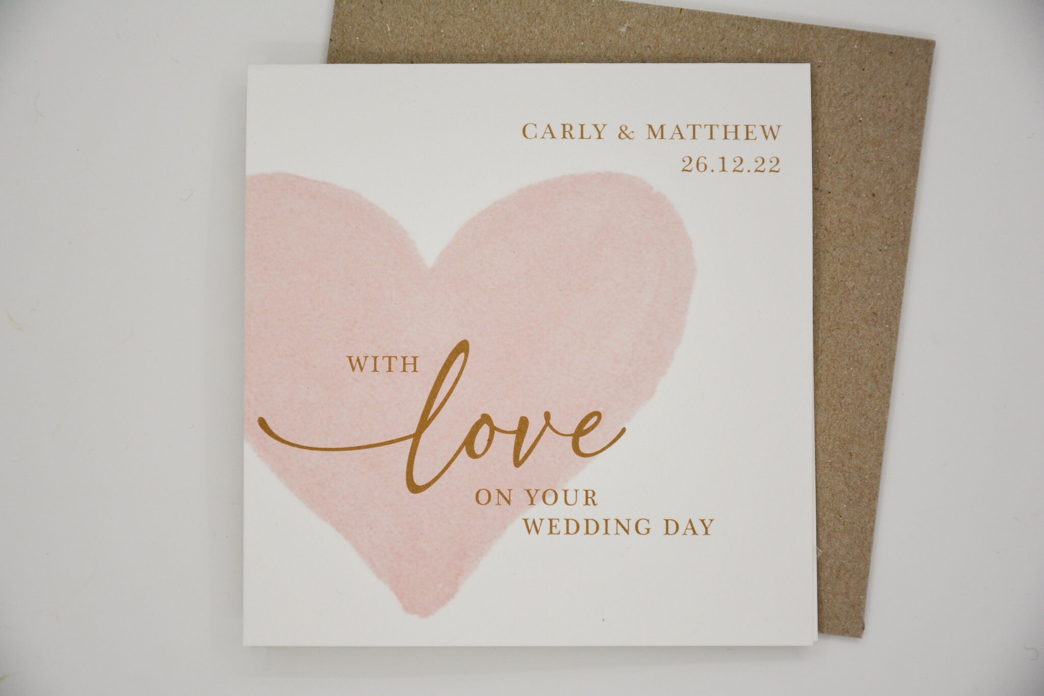 Personalised Wedding Card & Envelope. 12.5cm Square Card. Etsy Australia