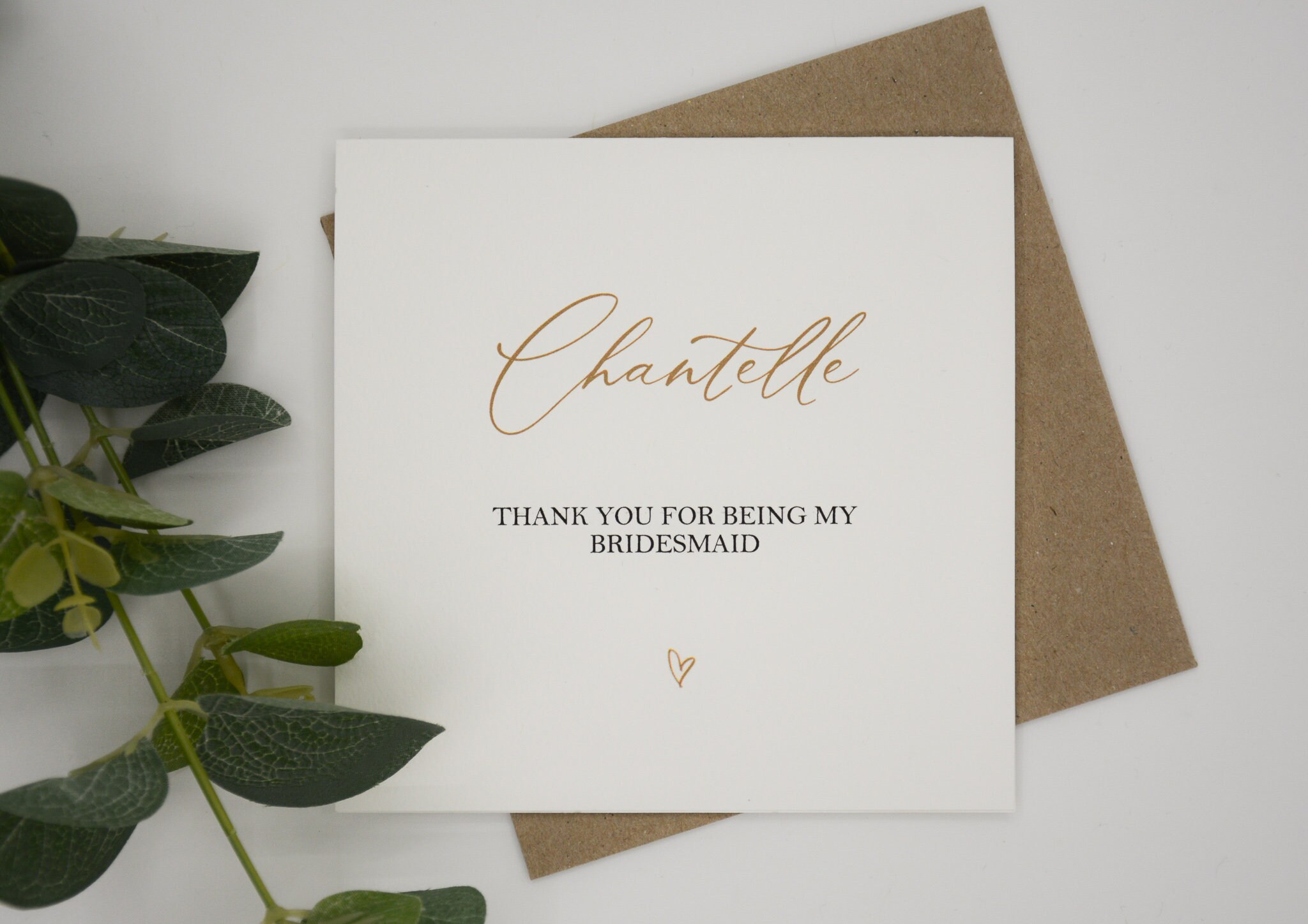Personalised bridal party card. 12.5cm square card. Customised brides…