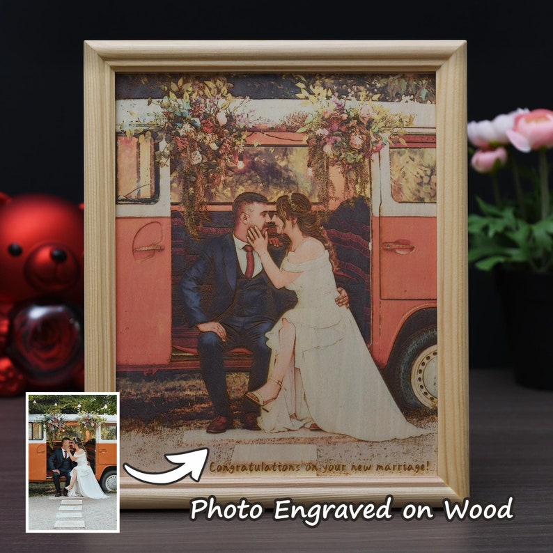 laser photo engraved, custom photo on wood, portrait from photo, custom photo gift, picture gift commisson