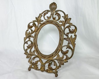 Antique Bronze Victorian Freestanding Picture Frame