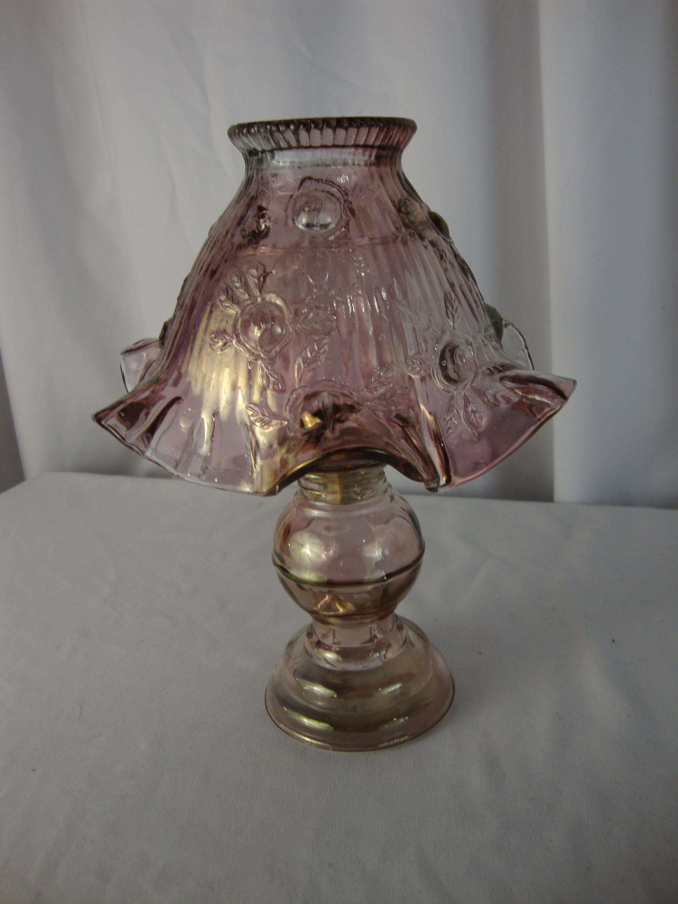 Fenton Vintage Rose Lamp - Etsy