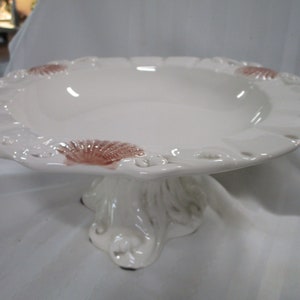 Vintage American Atelier By The Sea Ironstone 5256 Cake Serving Pedestal Stand