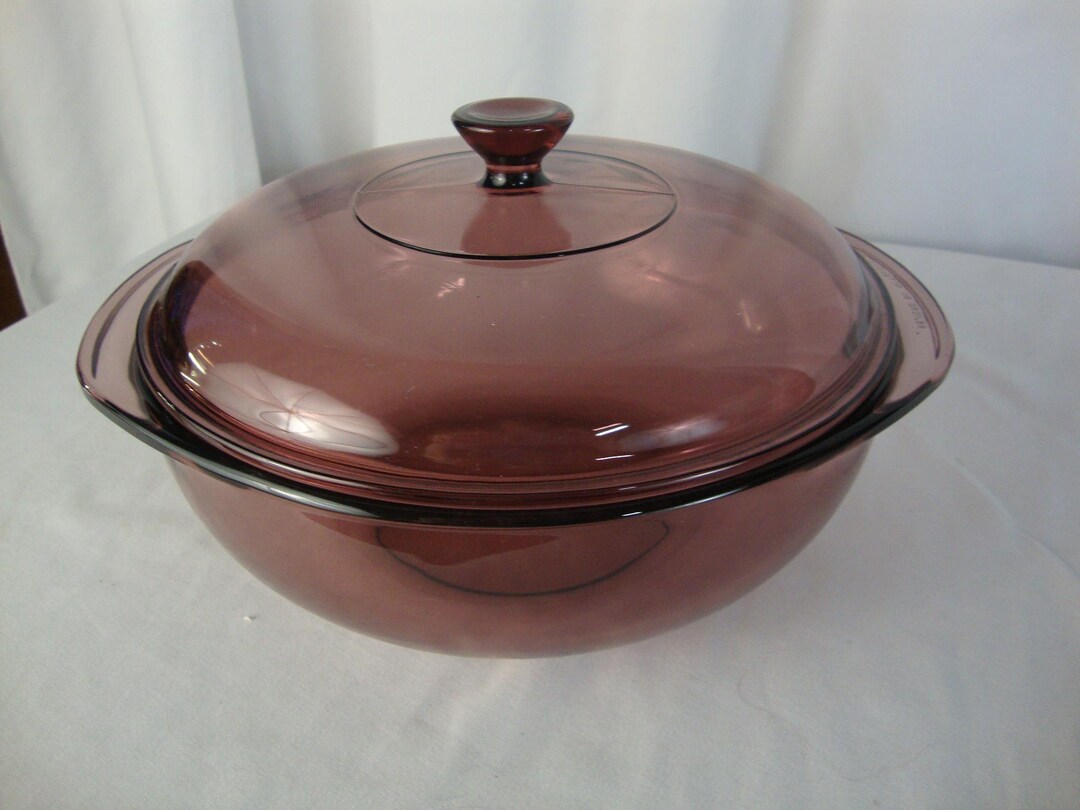 Pyrex Cranberry Vintage Pyrex Cranberry Glass 2 Quart Casserole Dish With Lid - Etsy