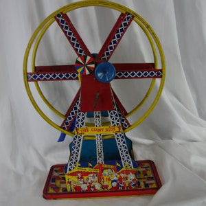 1950s Tin Litho The Giant Ride Ferris Wheel Circus Children&#39;s Toy