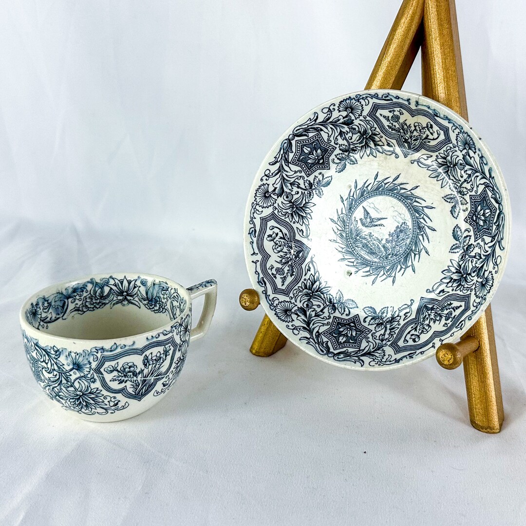 Antique 1883 WH Grindley & Tunstall Ideal in Blue Teacup and