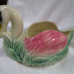 Vintage USA Ceramic Swan Planter