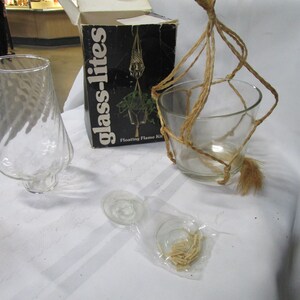 1970&#39;s Federal Glassware Glass-Lites Floating Flame Kit with Original Box
