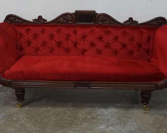 Antique velvet couch deals