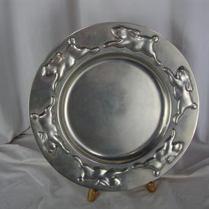 Vintage Mariposa Mexico Pewter Rabbit Serving Platter