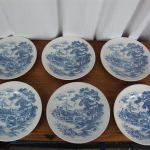 Vintage Enoch Wedgwood Countryside 10 Inch Dinner Plates Set of 6