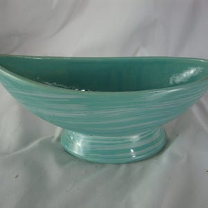 Vintage McCoy Harmony Aqua White Ceramic Oblong Planter