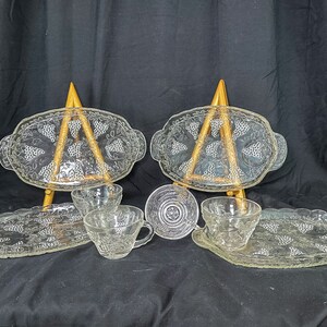 Vintage Anchor Hocking Snack Plate Set with Box