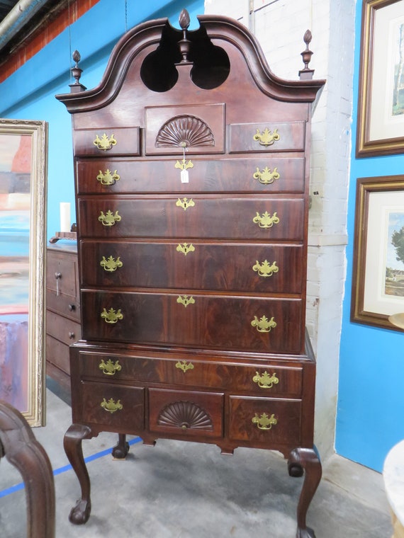 Antique Circa 1870s 1880s Chippendale Highboy Dresser Etsy