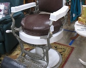 Antique Koken St. Louis MO Hydraulic Reclining Barber Chair