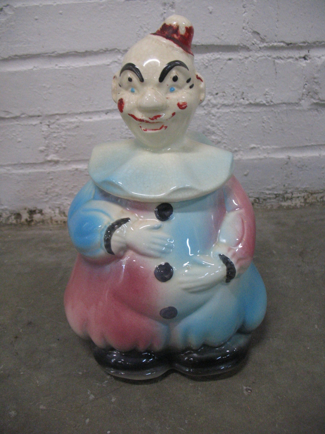 Vintage American Bisque Company Clown Cookie Jar Etsy