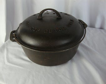 Griswold #8 Large Block Logo Dutch Oven With Glass Lid - Etsy