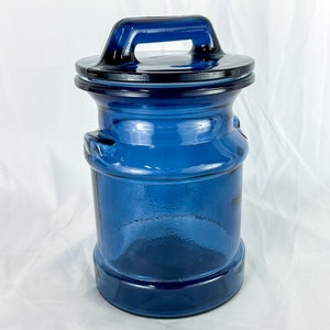 Vintage Blue Glass Canister