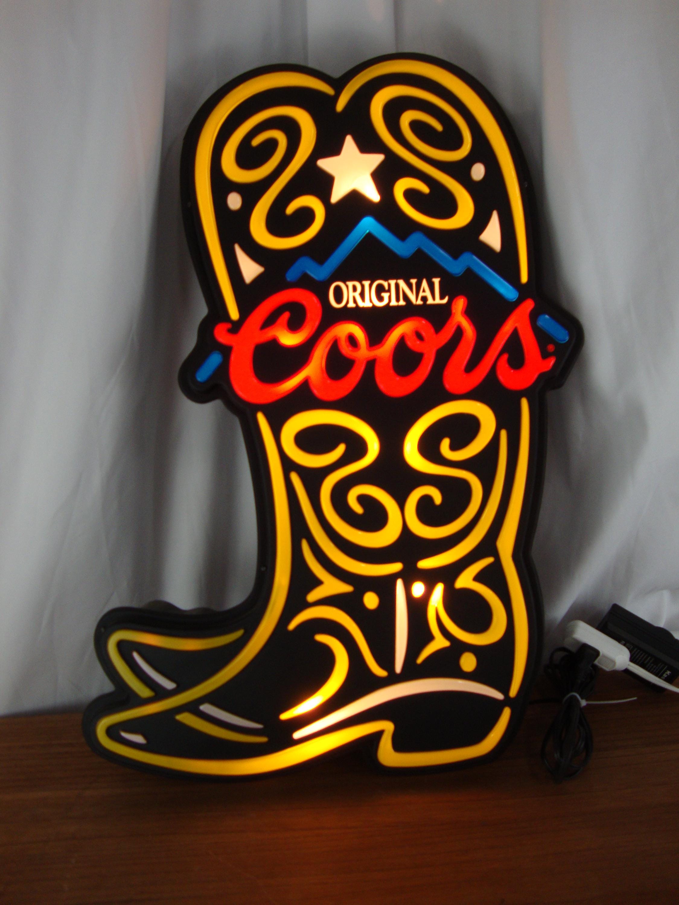 1996 Coors Light Toe Tapping Cowboy Boot Electric Lighted Sign