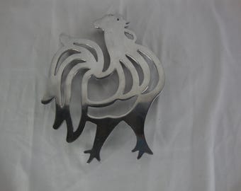 Vintage Aluminum Country Rooster Pot Trivet