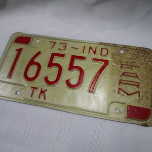1973 Indiana Farm License Plate Car Tag 16557