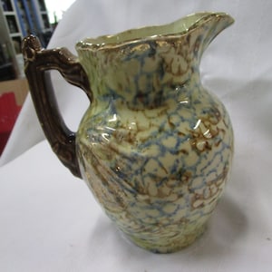 Vintage Roseville Unmarked Cornelian Green Colonial Mouth Ewer Pitcher