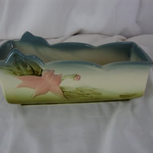 Vintage Hull W14-10 Floral Ceramic Rectangular Planter