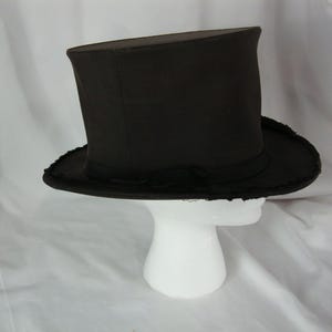 Vintage Bamberger's Newark NJ Men's Size 7 Not Collapsible Black Silk Top Hat