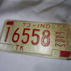 1973 Indiana Farm License Plate Car Tag 16558