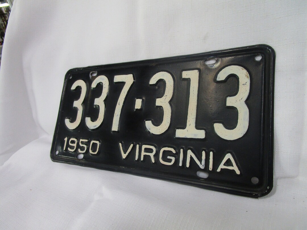 1950 Virginia Automobile License Plate 337-313 - Etsy