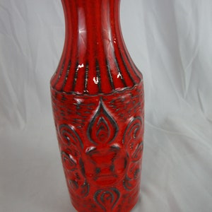 Vintage West German Bodo Bay Ceramic 63-25 Red Decor Vase