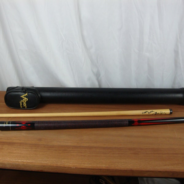 Viper Pro Series 2 Piece Cue Good Luck Bill Smith Signature & Viper Carry Case