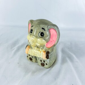 Vintage Chalkware Elephant Bank