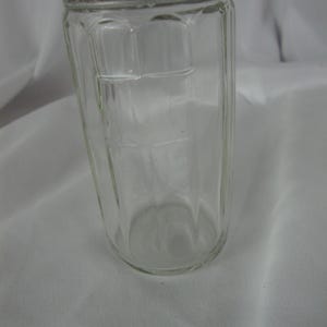 Vintage Hoosier Sellers Vertical Picket Spice Jar Bottle with Metal Lid