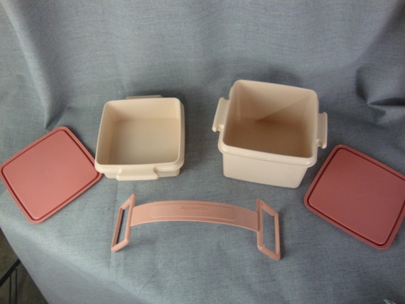 Vintage Tupperware Mauve Double Stackable Plastic… - image 7