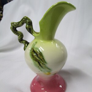 Vintage Hull USA W6-6 1/2&quot; Glossy Woodland Small Ewer Pitcher