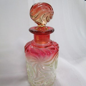 Vintage Baccarat Rose Tiente Pin Wheel Cologne Perfume Jar with Stopper