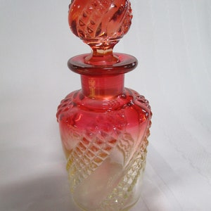 Vintage Baccarat Rose Tiente Serpentine Cologne Perfume Jar with Stopper