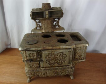 Antique Rival Cast Iron Childrens Play Stove Oven
