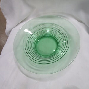 Vintage Vaseline Glass Horizontal Ribbed Console Decor Bowl