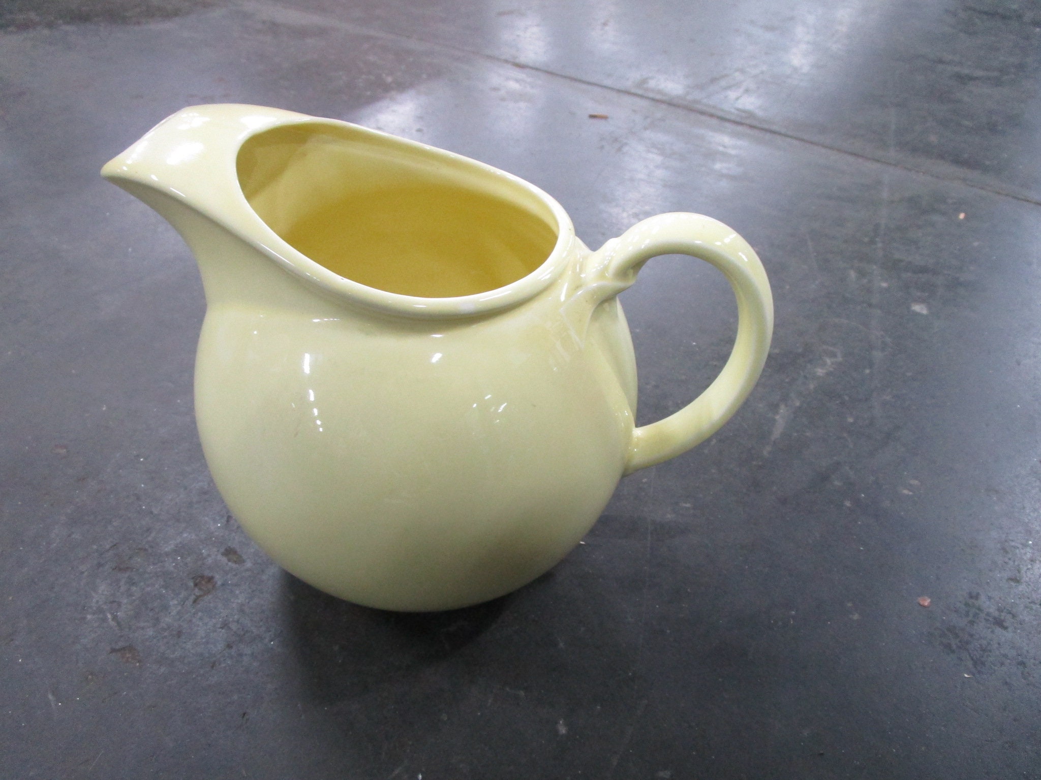 Vintage Luray Pastels USA Sunshine Yellow Ball Pitcher Etsy