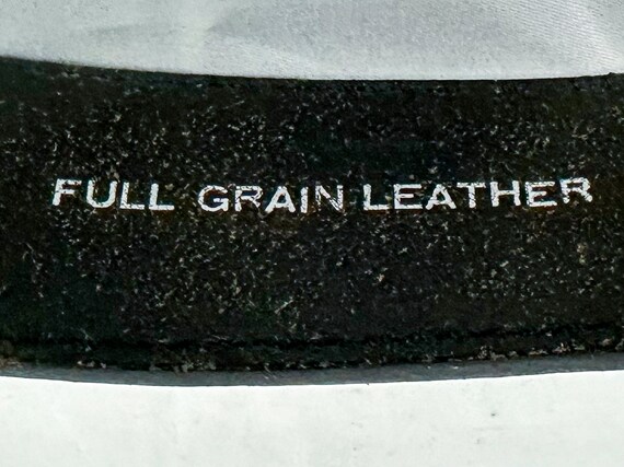 Vintage Black Leather Belt with Large Cowboy Rode… - image 6