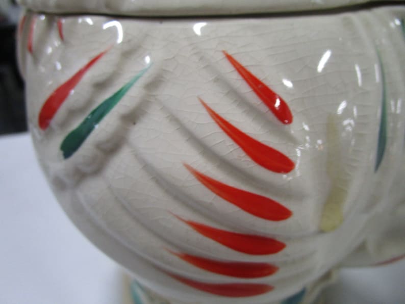 Vintage Pottery Guild Handpainted Rooster Ceramic Cookie Jar Etsy