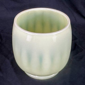 Vintage Fenton Opalescent Yellow Short Vase, Black Light Reactive