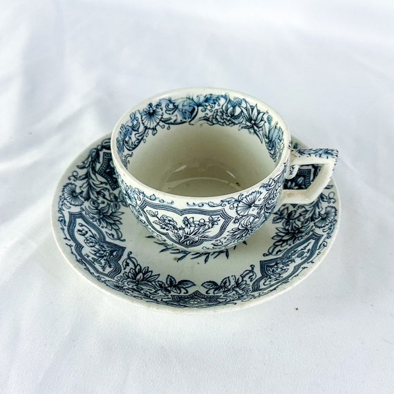Antique 1883 WH Grindley & Tunstall Ideal in Blue Teacup and