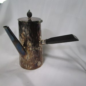 Antique Hukin & Heath English Silverplate Ebony Side Handle Tea Cafe Serving Pot