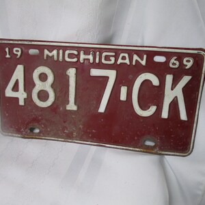 1969 Michigan 4817-CK Car Tag License Plate