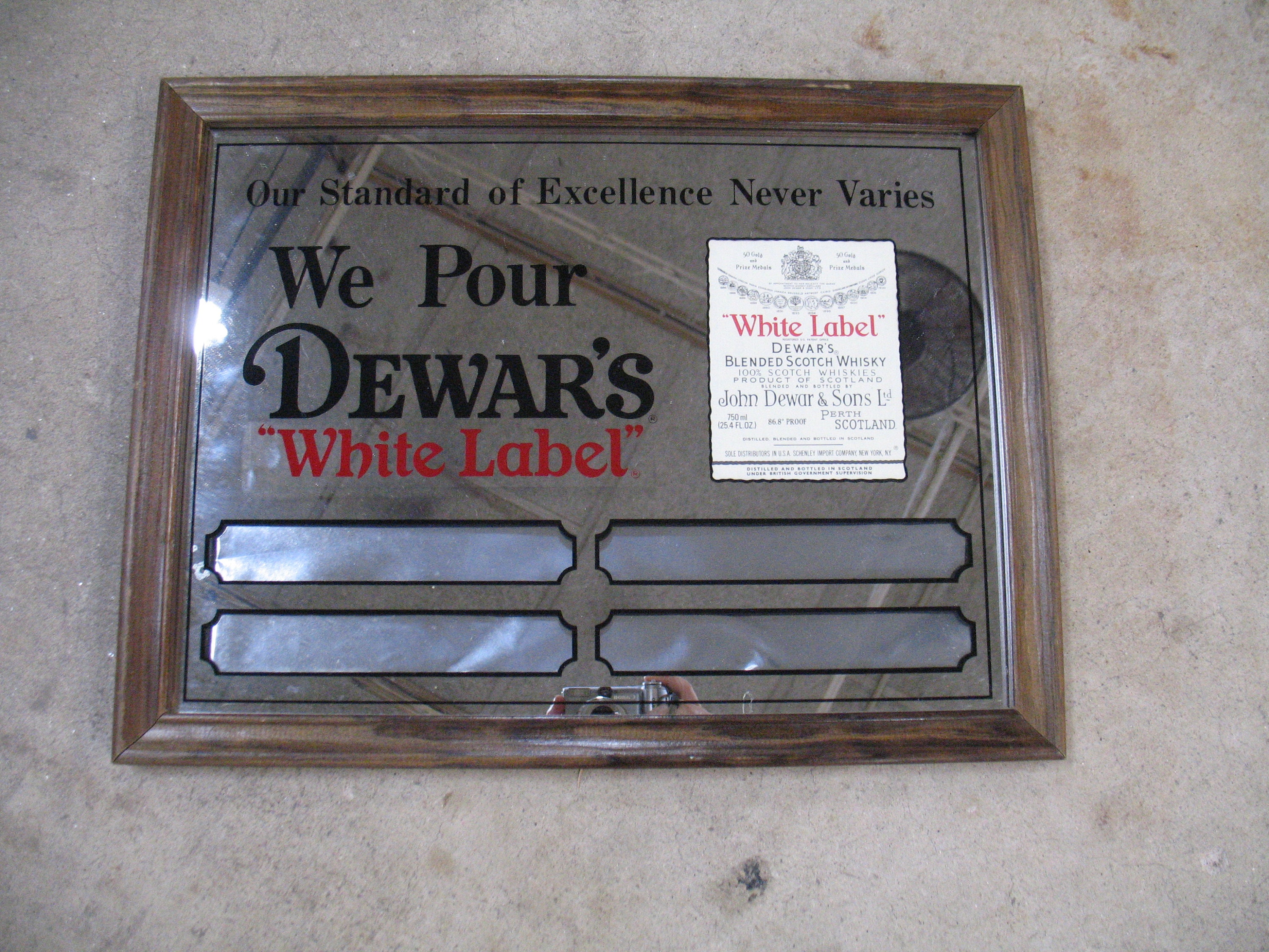 Dewar's パブミラー　ホワイトラベル ミラー　ビンテージ Vintage Dewar's White Label Whisky Bar Mirror - Etsy