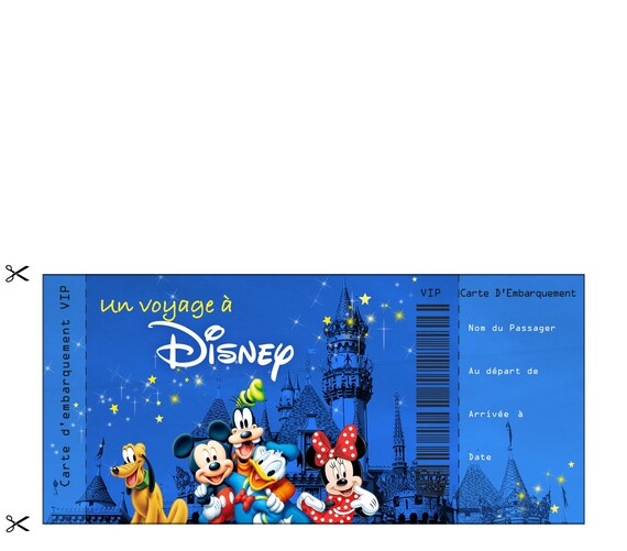 Carte D Embarquement Personnalisee Un Voyage A Disney Etsy Sweden